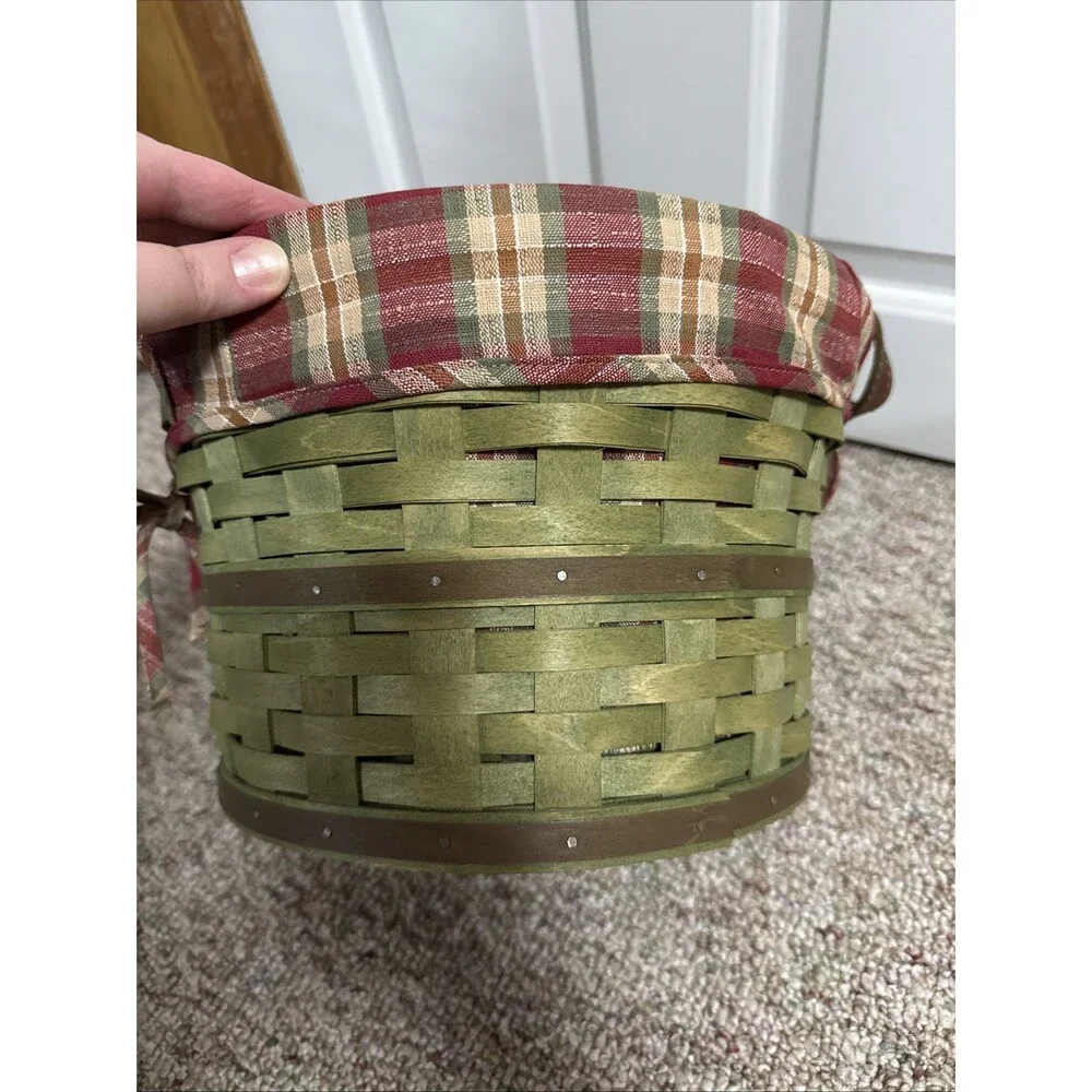 Longaberger 2005 Hostess Only Sage Green Medium Bushel Basket W/ Leather Handles